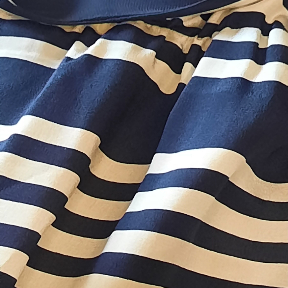 J. Crew 100% Silk Striped Mini Blouson Dress - Picture 2 of 6